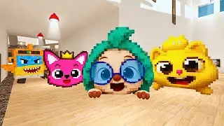 MINECRAFTIFIED NEXTBOTS PARTY with Ninimo, Hogi, PinkFong & Sharkbus CHASE in Galley 67 l GMod