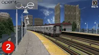 OpenBVE: Flatbush Avenue Bound (2) Train | 7th Ave - Bronx Express | Bombardier R142 🚇