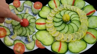 Beautiful Decorations with cucumber and lemon | Easy salad Decoration