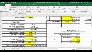 Projeto de Trocador de Calor Casco e Tubos no Excel - Método de Kern