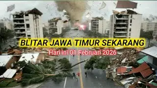 TORNADO NGAMUK DI BLITAR JAWA TIMUR, RUMAH PADA AMBRUK