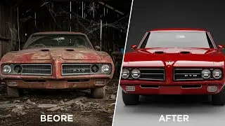 ASMR Car Restoration | 1970 Pontiac GTO | Abandoned Muscle Car Reborn in Red |Satisfying Restoration
