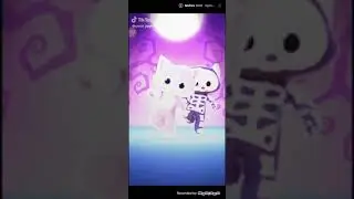 spooky scary skeleton dance on a cat
