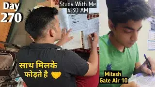 1 HOUR study with 📚@mitesh(AIR 10) @parv @dipesh @vishal @sanket @shweta @India's productive student