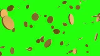 Motion Made - Free Falling 3d Coin currency Coins Rain on green screen  animated background
