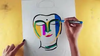 Budha painting | Abstract budha painting | Peaceful and spritual art | #buddha #video #trending