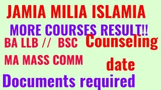 JAMIA MILIA ISLAMIA ENTRANCE EXAM RESULT 2019!! JAMIA BA LLB ENTRANCE EXAM RESULT 2019!! JAMIA BSC
