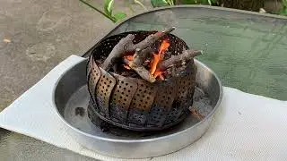 JFJ OUTDOORS #9 - COLLAPSIBLE STAINLESS STEEL VEGETABLE STEAMER FIREPIT