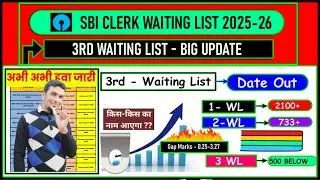 ABOUT SBI CLERK MAINS 3RD WAITING LIST 2025 | SBI CLERK 3RD WAITING LIST DATE | GAP MARKS 0.25-3.75