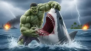 HULK vs GIANT MEGALODON 🦈 | Epic Ocean Battle | Hulk Saves The Village
