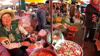 Local daily life activities at the community market | Foods and Lives of Local Villagers