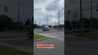 Hamilton Fire Ladder Truck Hot response. #hamiltonfire #fireservices #emergencyservices