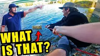 MOST Unexpected Surprise FOUND Magnet Fishing over Bridge! (Cops Almost Called)