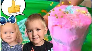 Family fun and kids making bath bombs diy. Kids pretend play