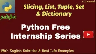 Python String Slicing, list, tuple, set, dictionary. Lockdown online courses  in Tamil {Subtitles}