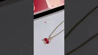 Cherry Pendant 🍒✨#pendant #cherry #cherrypendant #cherrynecklace