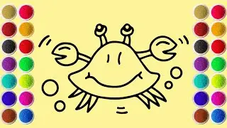 Sand painting drawing crab