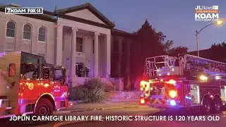 Joplin&rsquo;s Carnegie Library building fire; Historic structure is 120 years old