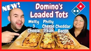 NEW Domino's Loaded Tots Review | Cheddar Bacon, Philly Cheese Steak, & Melty 3 Cheese 🥔🧀🥓🥩🫑🧅