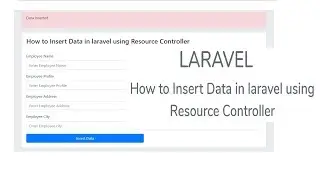 How to Insert Data in Laravel using Resource Controller - Step 6