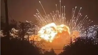 RUSSIAN WEAPONS DEPOT STORING NORTH KOREAN SHELLS, MISSILES SET ABLAZE AFTER DRONE ATTACK || 2024