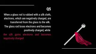 When a glass rod is rubbed with a silk cloth, charges appear on both. #class12physicsncert