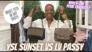 😱 LOUIS VUITTON PASSY HAND BAG | YSL SUNSET HAND BAG | SAINT LAURENT | WHAT FITS IN MY BAG?