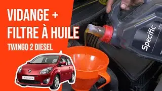 Vidange et changement du filtre à huile TWINGO 2 1.5 dCi 🛢