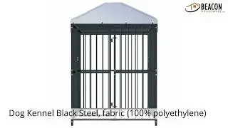 Dog Kennel Black Steel fabric (100% polyethylene)