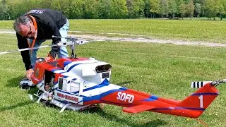 AMAZING HUGE VARIO RC BELL-412 SCALE MODEL TURBINE HELICOPTER / FLIGHT DEMONSTRATION !!!