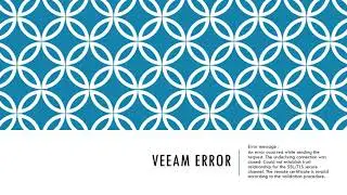 VEEAM error : Could not establish trust relationship for the SSL/TLS secure channel.