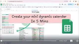 Make a Mini Calendar in Seconds | Google Sheets Tutorial