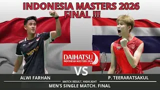 ALWI FARHAN [INA] VS PANITCHAPHON TEERARATSAKUL [THA] MEN'S SINGLE BADMINTON INDONESIA MASTERS 2026