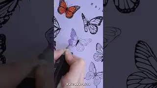 HOW TO MAKE STICKERS AT HOME 🦋 WITH BUTTERFLY DRAWINGS 💘 DIY STATIONERY IDEAS ✨#diy #stationery