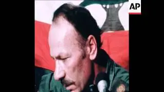 SYND 4 8 77 LEBANESE PHALANGIST COMMANDER, MAJOR HADAD, HOLDS PRESS CONFERENCE