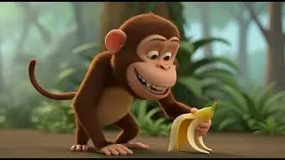 Глупая обезьянка поскользнулась на банане 🙈🍌😆 | мультфильм для детей и весёлые приключения