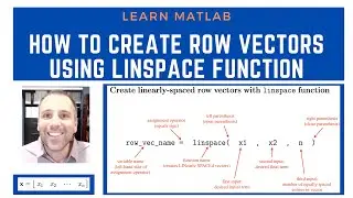 How to create row vectors with the linspace function