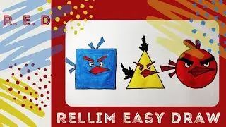 Easy draw. DRAW ANY ANIMALS USING A SQUARE, CIRCLE OR TRIANGLE. Angry Birds. #draw #easy #marker