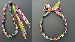 So Easy 🌹 DIY Beautiful Liberty Fabric Covered Beaded Necklace | Charm Necklace | Collar | हार | ਹਾਰ