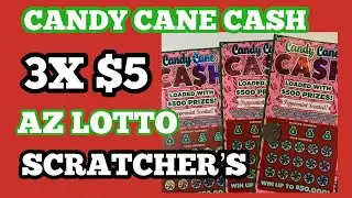 🎄👉GOOD Wins!! 3X $5 CANDY CANE CASH AZ Lottery Scratcher Tickets🎄