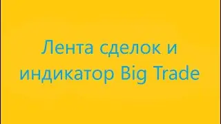 Лента сделок и индикатор Big Trade в криптовалюте