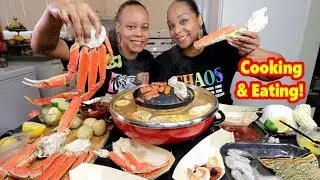 KING CRAB SEAFOOD HOT POT MUKBANG!!!