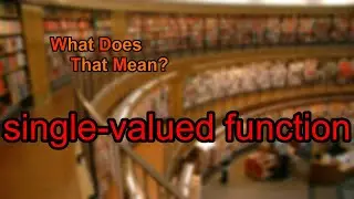What does single-valued function mean?