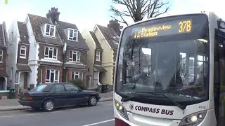 Compass Bus route 37B scooting and looming off from Brighton General Hospital bus stop - 15/04/2021