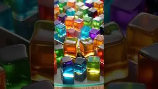 Satisfying Hot Knife Cutting Multicolored Jelly Cubes | ASMR Jelly Cube Slice
