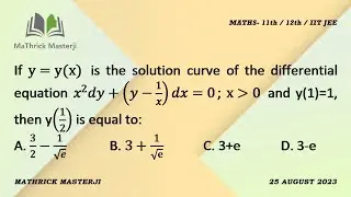 If y=y(x) is the solution curve of the differential equation x^2dy+(y-1/x)dx=0,  x 0 and y(1)=1