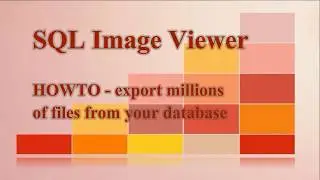 Exporting millions of files using SQL Image Viewer