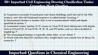 MCQ Questions Civil Engineering Drawing Classification Timber Carpenters Work with Answers