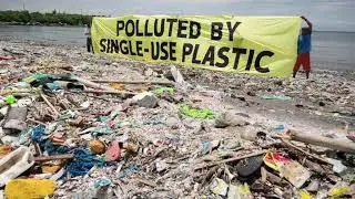 polluted by plastic  single - use plastic !! please stop polluting the environment.😞😞
