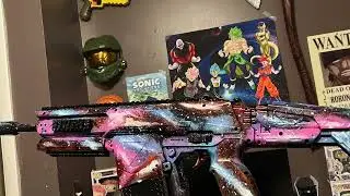 Painting the interstellar galaxy camo on gel blaster gun#callofduty #artist  #artwork #painting
